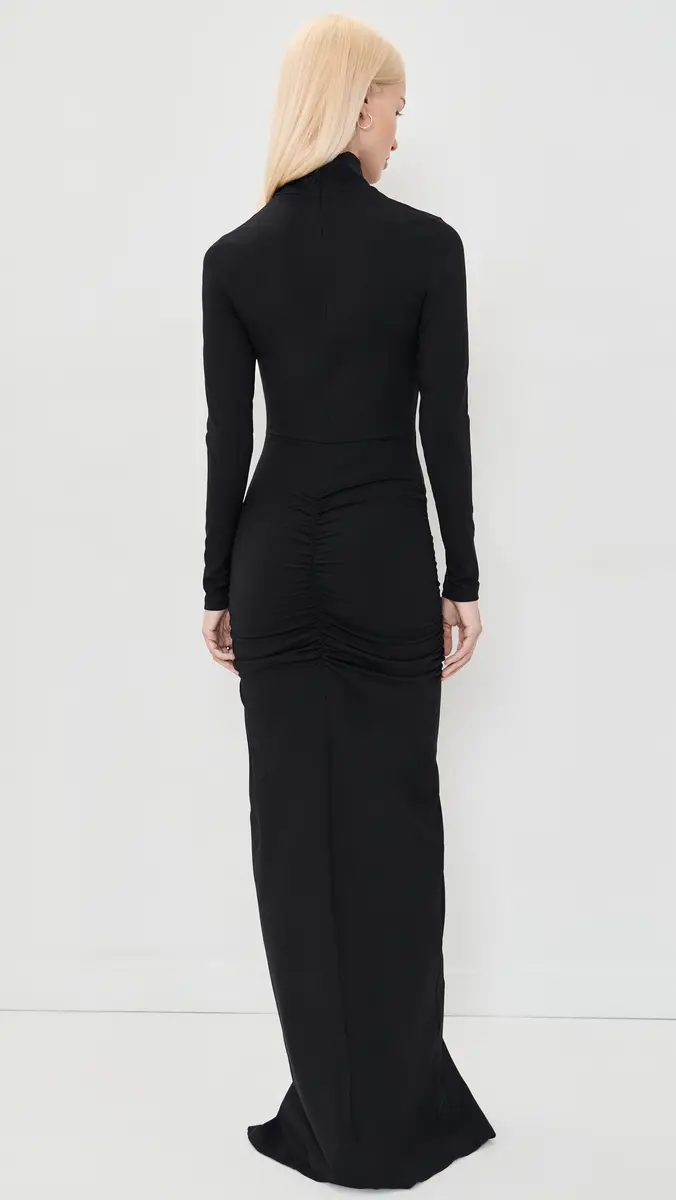 susana monaco Mock Neck Slit Front Dress | Thumbnail 3 susana monaco Mock Neck Slit Front Dress | Thumbnail 3