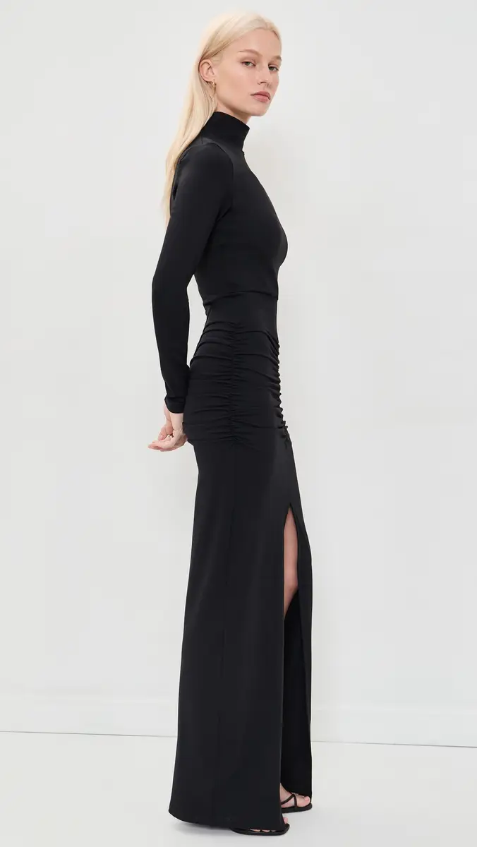 susana monaco Mock Neck Slit Front Dress | Thumbnail 4 susana monaco Mock Neck Slit Front Dress | Thumbnail 4