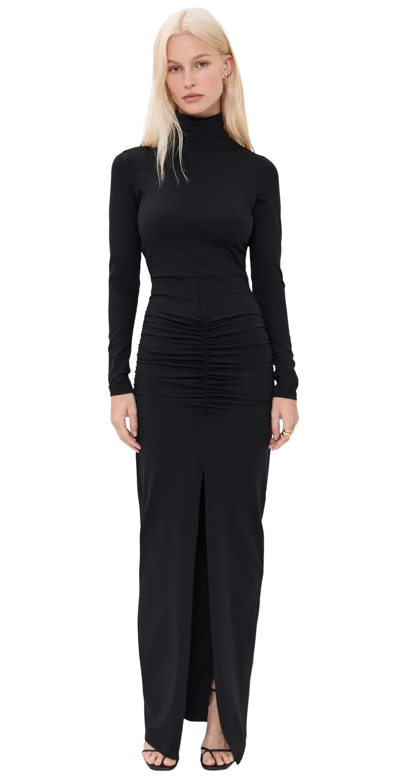 Mock Neck Slit Front Dress Mock Neck Slit Front Dress