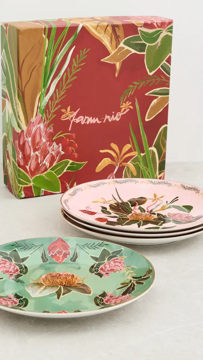 Farm Rio Set of 4 Painted Farm Dinner Plates | Thumbnail 5 Farm Rio Set of 4 Painted Farm Dinner Plates | Thumbnail 5