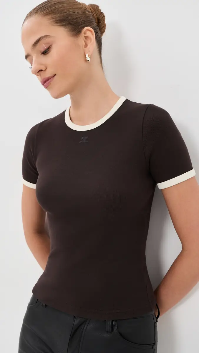 Courrèges Signature Contrast T-Shirt | Thumbnail 2 Courrèges Signature Contrast T-Shirt | Thumbnail 2