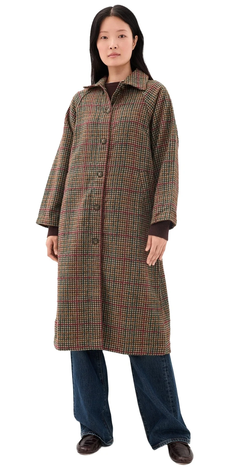 Marine Layer Hayes Houndstooth Trench Coat