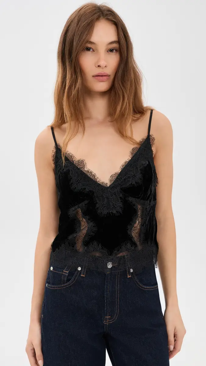 L'Agence Kimber Velvet Lace Insert Cami | Thumbnail 2 L'Agence Kimber Velvet Lace Insert Cami | Thumbnail 2