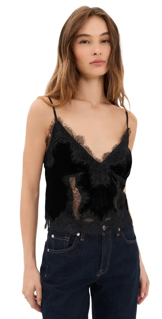 L'Agence Kimber Velvet Lace Insert Cami
