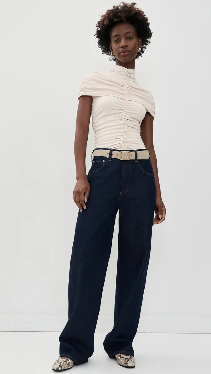 susana monaco Mock Neck Overlay Gathered Top | Thumbnail 5 susana monaco Mock Neck Overlay Gathered Top | Thumbnail 5