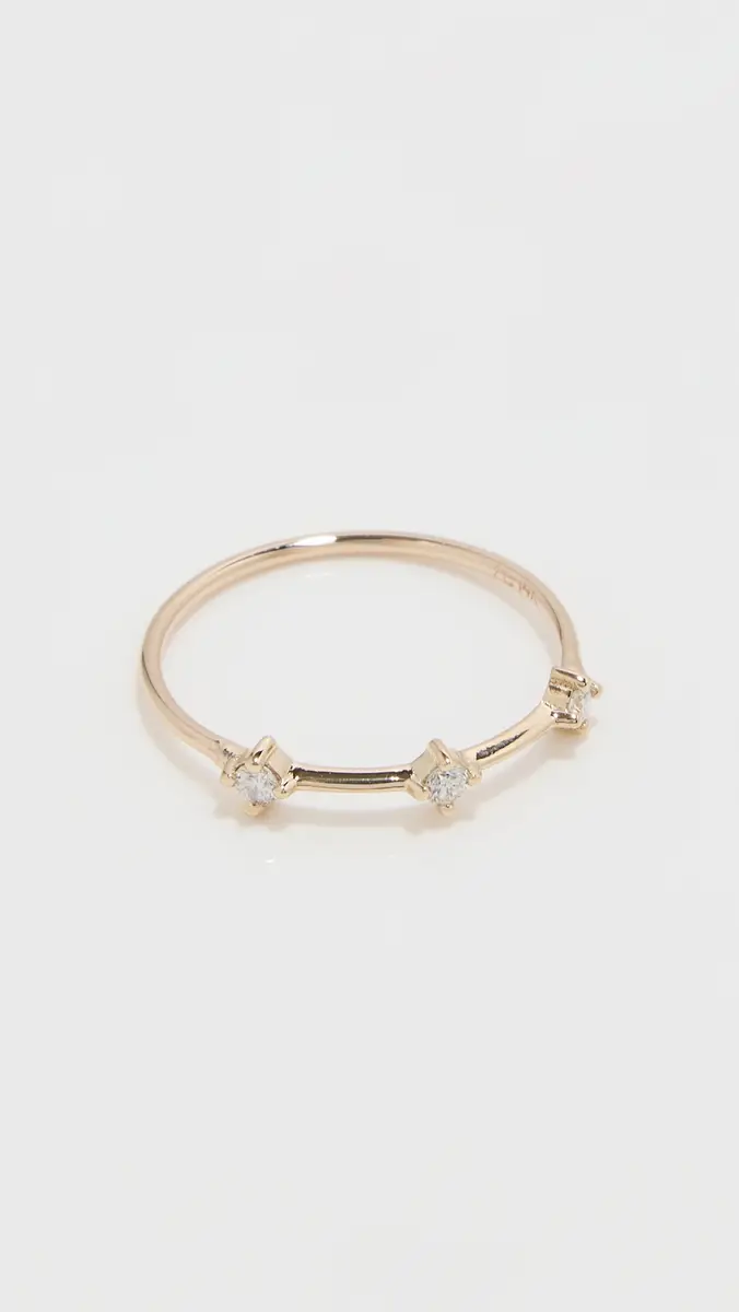 Zoë Chicco 14k Gold Diamond Dash Ring | Thumbnail 2 Zoë Chicco 14k Gold Diamond Dash Ring | Thumbnail 2
