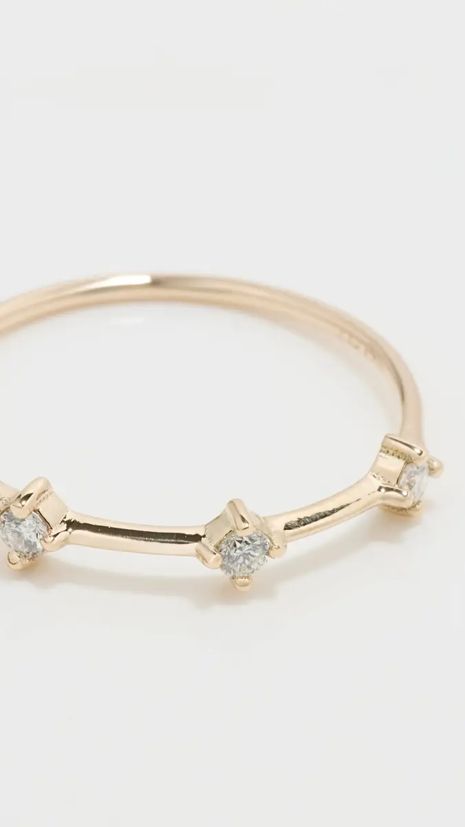 Zoë Chicco 14k Gold Diamond Dash Ring | Thumbnail 4 Zoë Chicco 14k Gold Diamond Dash Ring | Thumbnail 4