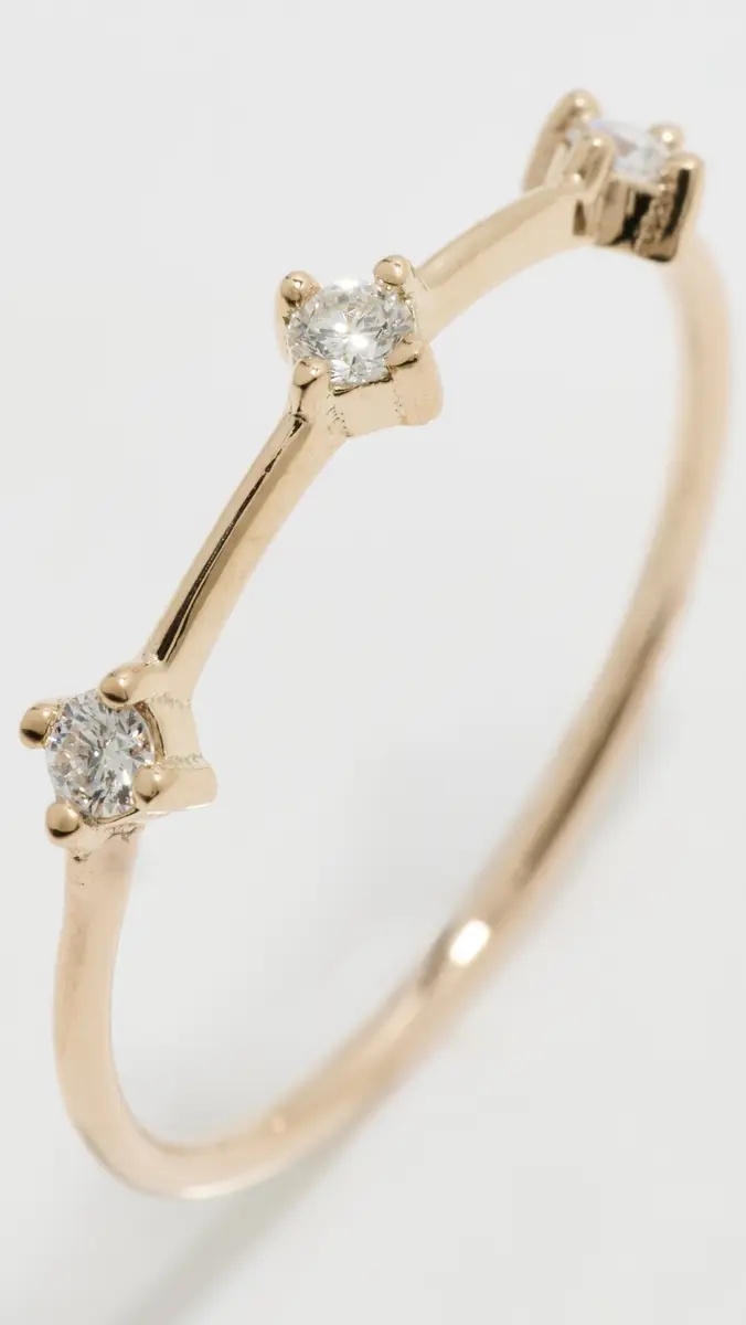 Zoë Chicco 14k Gold Diamond Dash Ring | Thumbnail 6 Zoë Chicco 14k Gold Diamond Dash Ring | Thumbnail 6