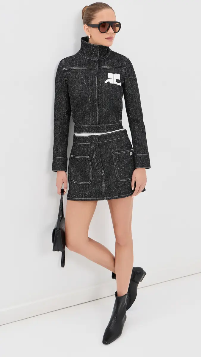 Courrèges Two-Pocket Denim Tweed Mini Skirt | Thumbnail 5 Courrèges Two-Pocket Denim Tweed Mini Skirt | Thumbnail 5