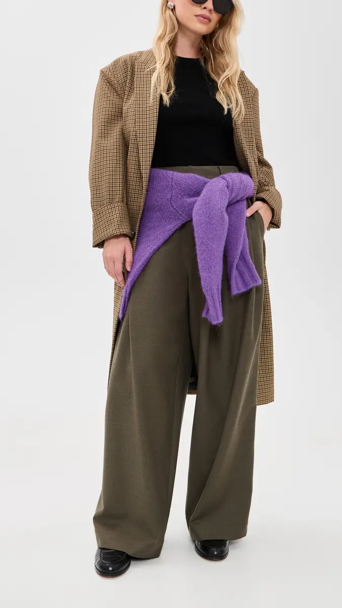 Tibi Cozy Flannel Triple Pleat Petite Pants | Thumbnail 5 Tibi Cozy Flannel Triple Pleat Petite Pants | Thumbnail 5