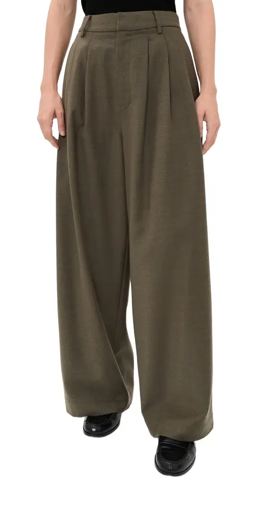 Tibi Cozy Flannel Triple Pleat Petite Pants