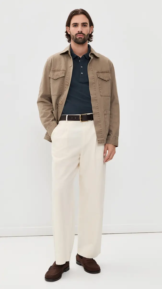 Billy Reid Long-Sleeve Herringbone Polo | Thumbnail 5 Billy Reid Long-Sleeve Herringbone Polo | Thumbnail 5