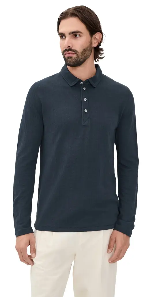 Long-Sleeve Herringbone Polo Long-Sleeve Herringbone Polo