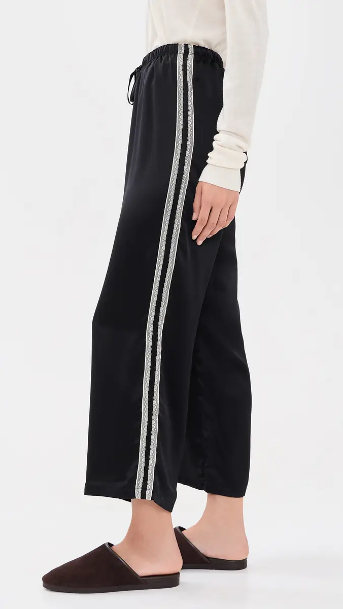 DONNI. DONNI. The Silk Lace Stripe Crop Pants | Thumbnail 4 DONNI. DONNI. The Silk Lace Stripe Crop Pants | Thumbnail 4
