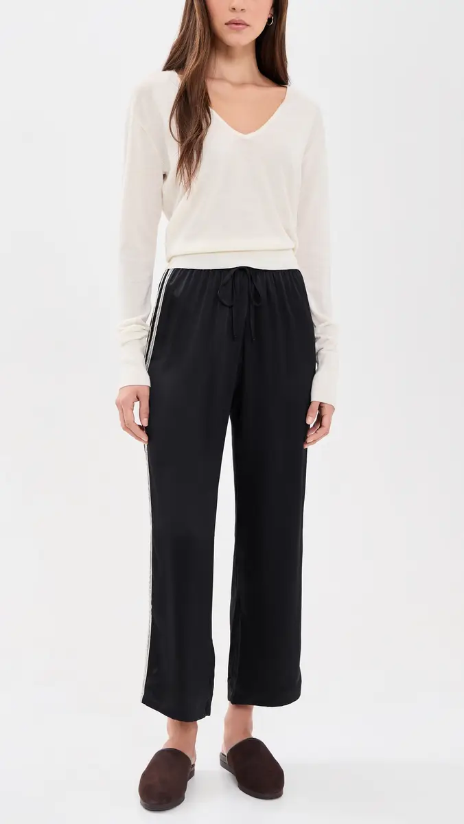 DONNI. DONNI. The Silk Lace Stripe Crop Pants | Thumbnail 5 DONNI. DONNI. The Silk Lace Stripe Crop Pants | Thumbnail 5