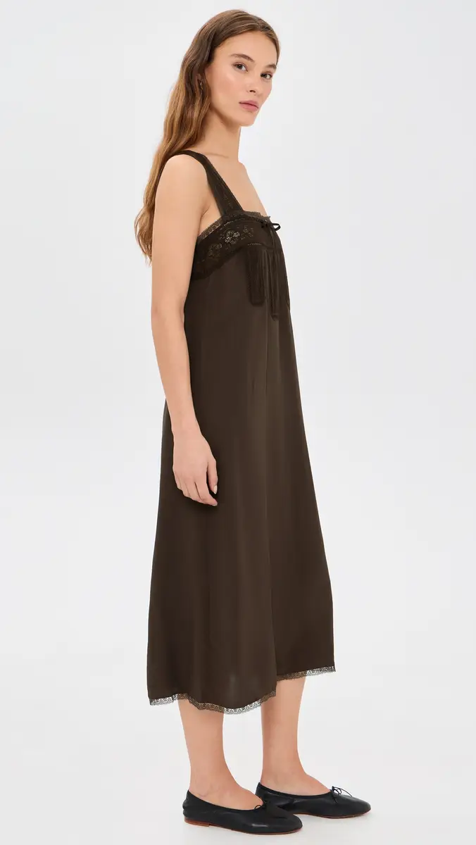 Madewell Lace Insert Tie Front Midi Dress | Thumbnail 4 Madewell Lace Insert Tie Front Midi Dress | Thumbnail 4