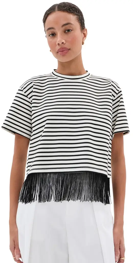LE BOP Hazel Stripe Fringe Tee