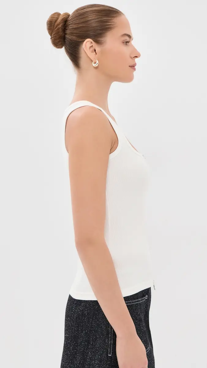 Courrèges 90'S Rib Zipped Tank Top | Thumbnail 4 Courrèges 90'S Rib Zipped Tank Top | Thumbnail 4