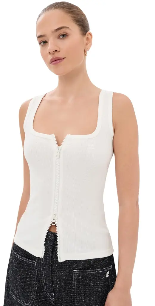 90'S Rib Zipped Tank Top 90'S Rib Zipped Tank Top