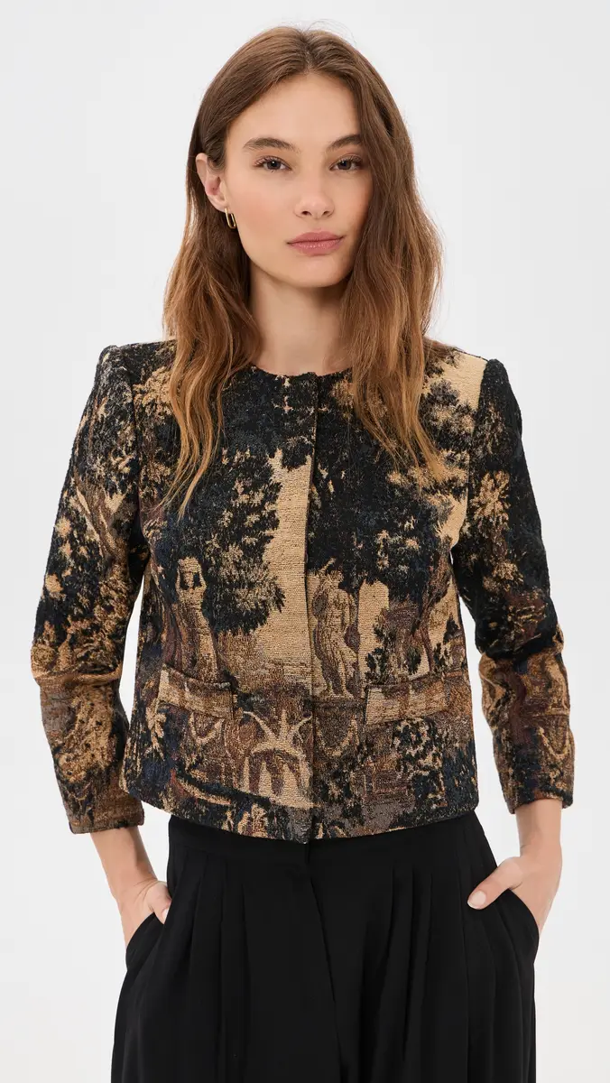 L'Agence Lian Collarless Jacket | Thumbnail 2 L'Agence Lian Collarless Jacket | Thumbnail 2