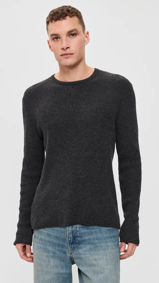Billy Reid Martin Mini Waffle Crew Sweater | Thumbnail 2 Billy Reid Martin Mini Waffle Crew Sweater | Thumbnail 2