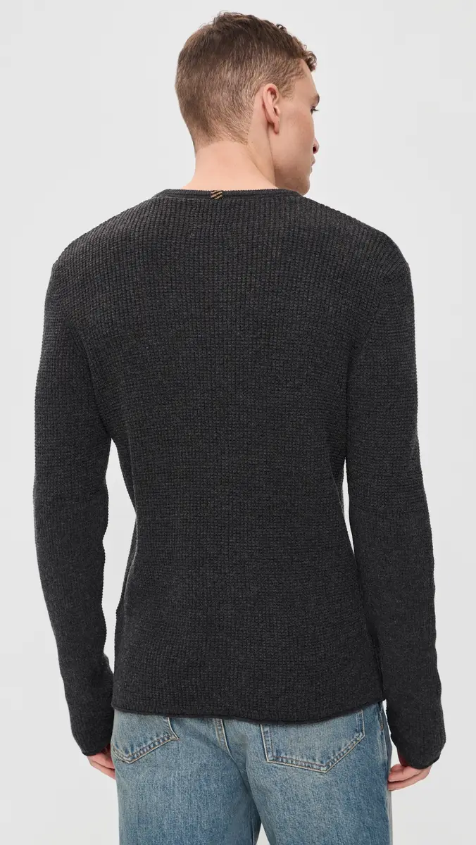 Billy Reid Martin Mini Waffle Crew Sweater | Thumbnail 3 Billy Reid Martin Mini Waffle Crew Sweater | Thumbnail 3