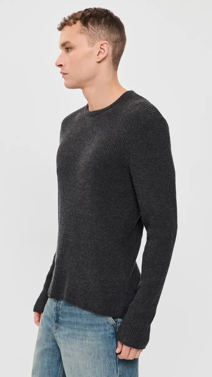 Billy Reid Martin Mini Waffle Crew Sweater | Thumbnail 4 Billy Reid Martin Mini Waffle Crew Sweater | Thumbnail 4
