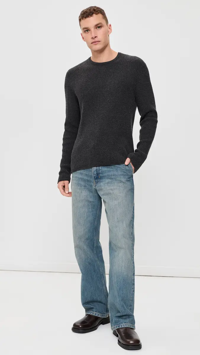 Billy Reid Martin Mini Waffle Crew Sweater | Thumbnail 5 Billy Reid Martin Mini Waffle Crew Sweater | Thumbnail 5