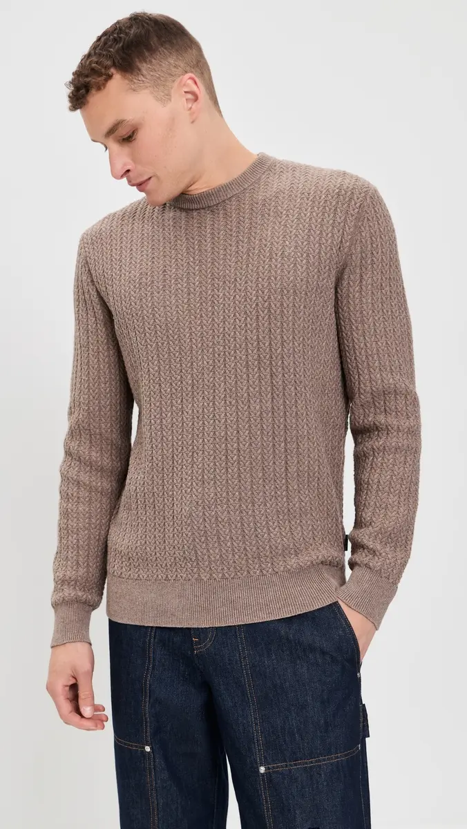Barbour Herringbone Crew Neck Sweater | Thumbnail 2 Barbour Herringbone Crew Neck Sweater | Thumbnail 2