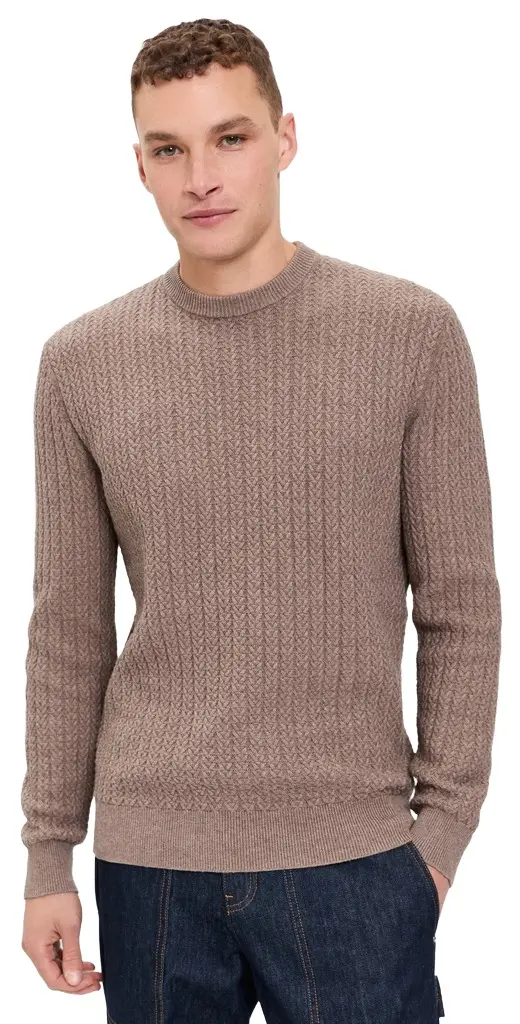 Herringbone Crew Neck Sweater Herringbone Crew Neck Sweater