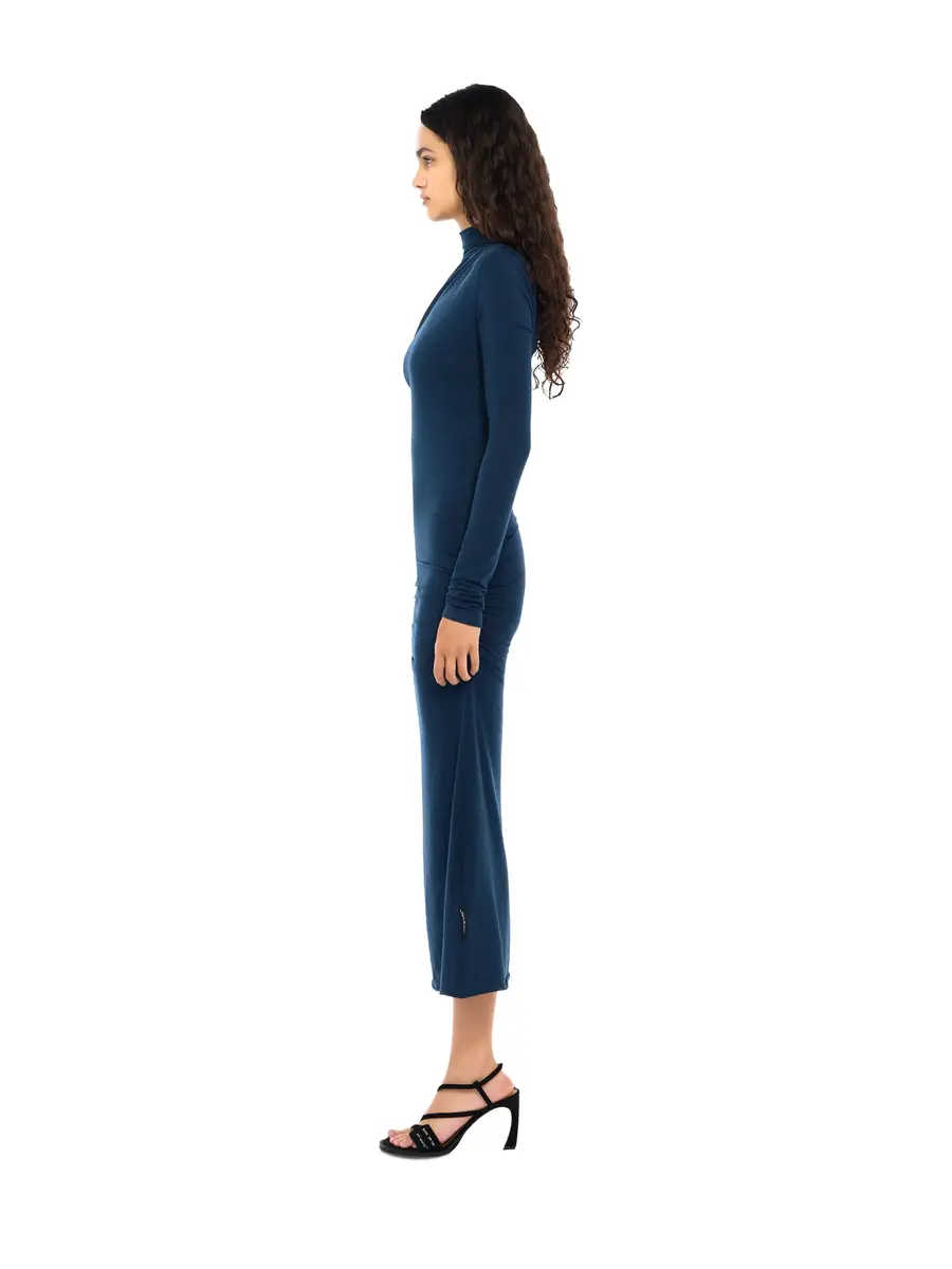 Off-White Draped Turtleneck Midi Dress | Thumbnail 3 Off-White Draped Turtleneck Midi Dress | Thumbnail 3