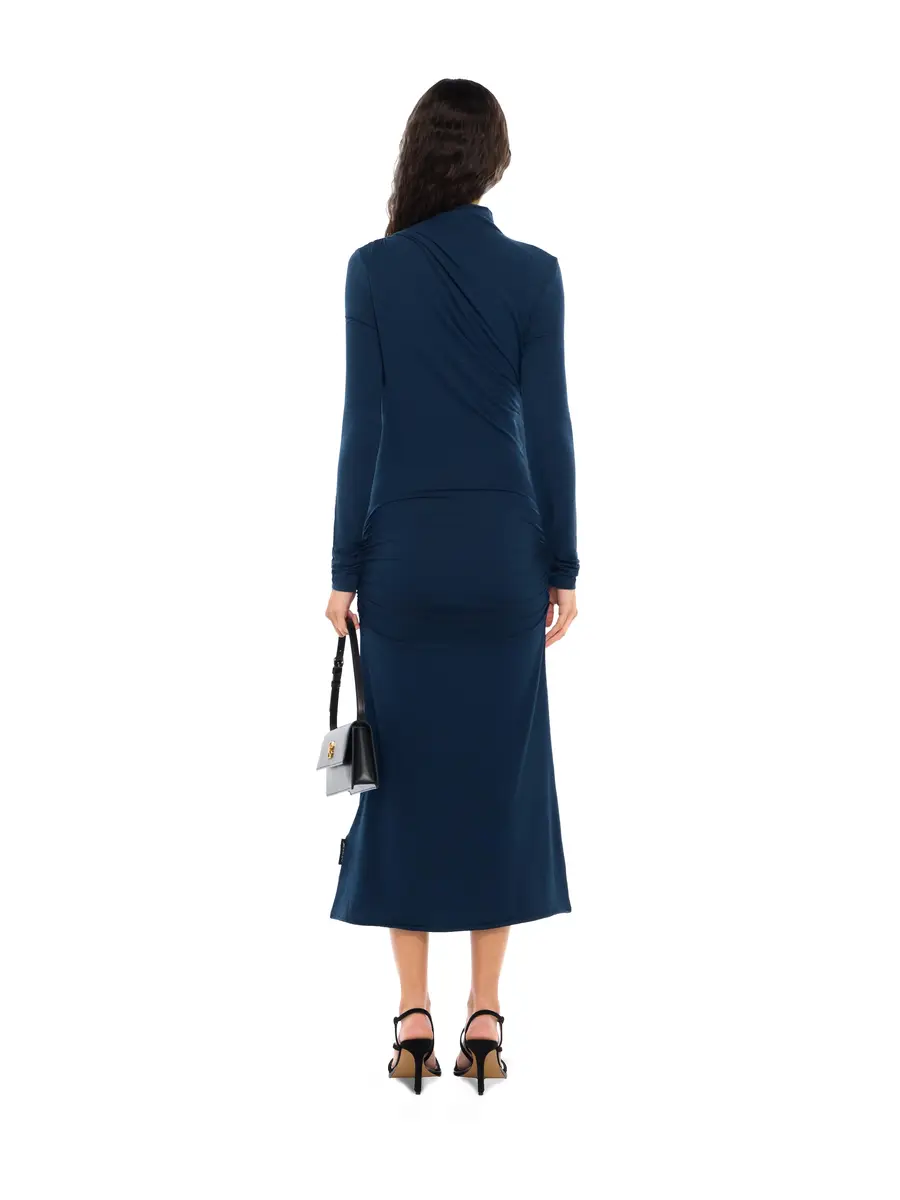Off-White Draped Turtleneck Midi Dress | Thumbnail 4 Off-White Draped Turtleneck Midi Dress | Thumbnail 4