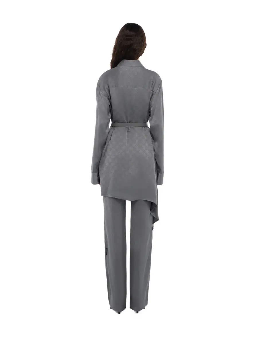 Off-White Monogram Jacquard Asymmetric Shirt Dress | Thumbnail 4 Off-White Monogram Jacquard Asymmetric Shirt Dress | Thumbnail 4