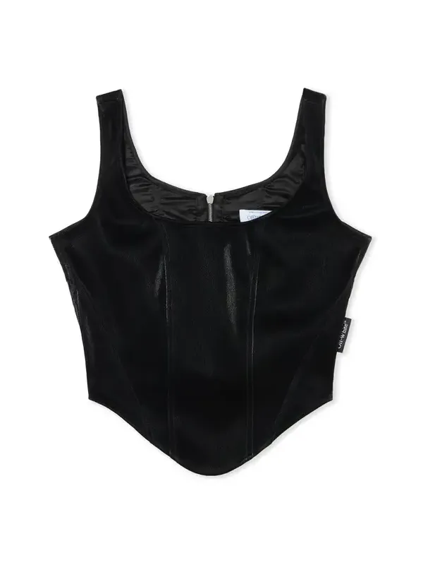 Off-White Velvet-Coated Corset Top