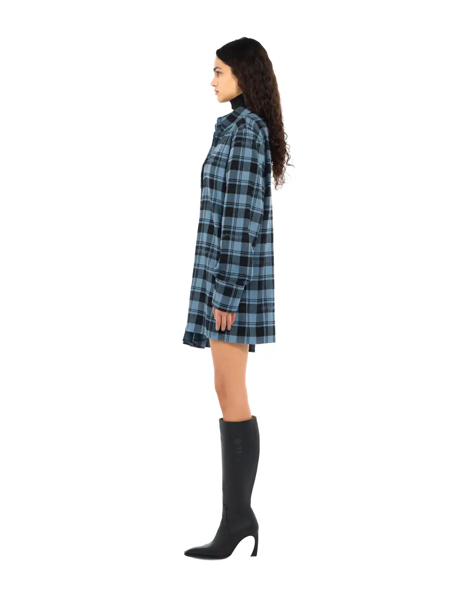 Off-White Check Flannel Panel Mini Dress | Thumbnail 3 Off-White Check Flannel Panel Mini Dress | Thumbnail 3