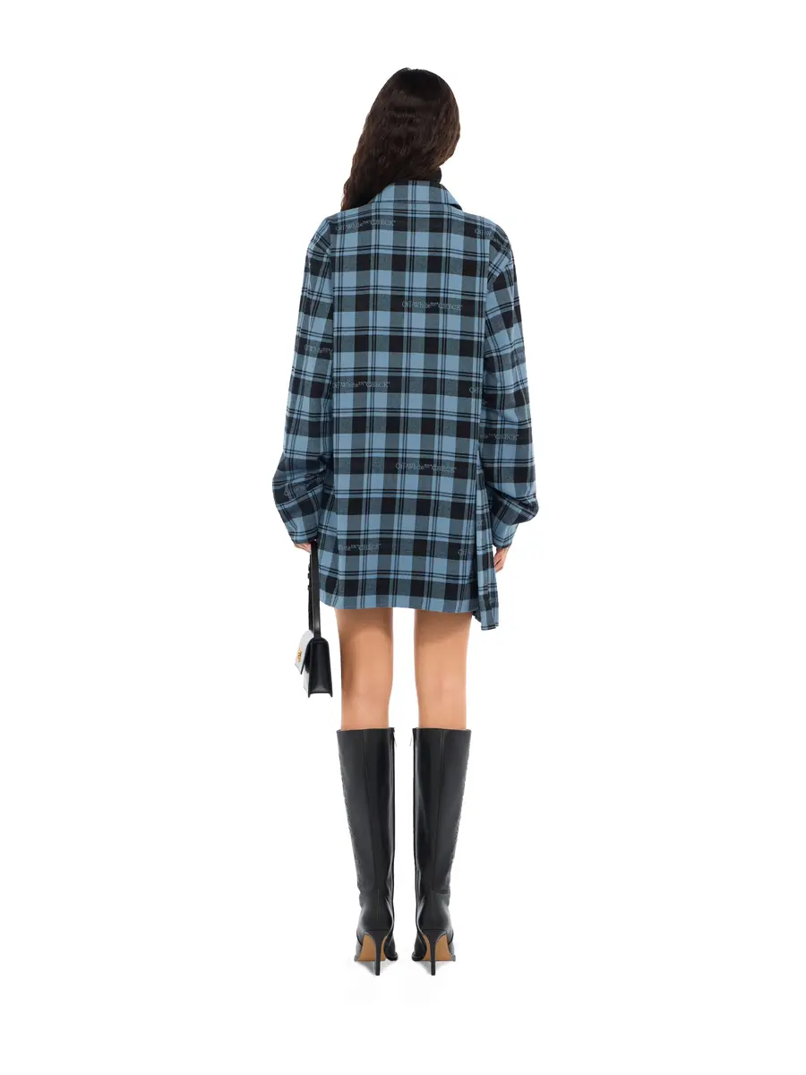 Off-White Check Flannel Panel Mini Dress | Thumbnail 4 Off-White Check Flannel Panel Mini Dress | Thumbnail 4