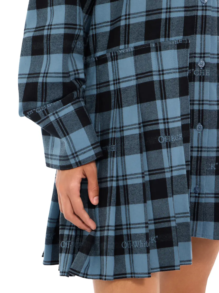 Off-White Check Flannel Panel Mini Dress | Thumbnail 5 Off-White Check Flannel Panel Mini Dress | Thumbnail 5
