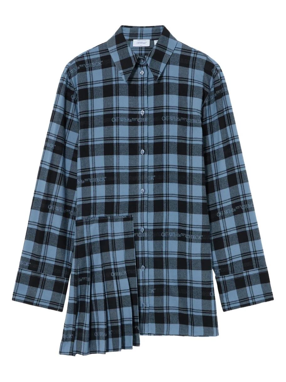 Check Flannel Panel Mini Dress