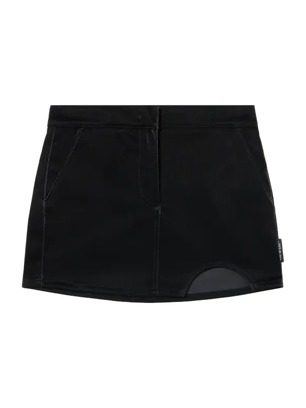 Off-White Velvet-Coated Meteor Mini Skirt