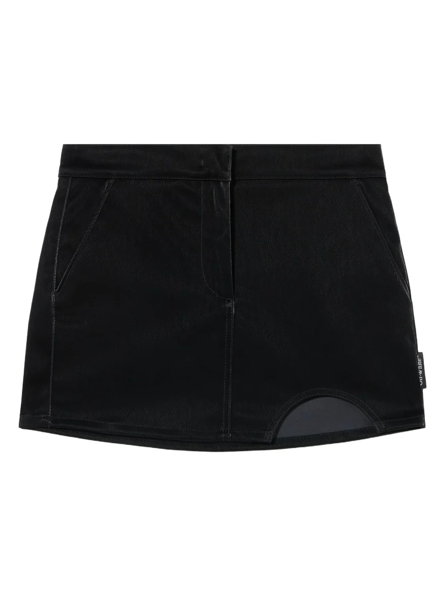 Off-White Velvet-Coated Meteor Mini Skirt