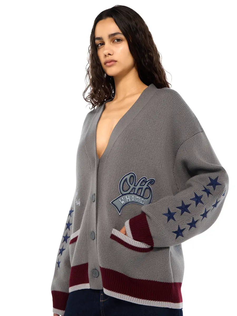 Off-White College Varsity Knit Cardigan | Thumbnail 5 Off-White College Varsity Knit Cardigan | Thumbnail 5