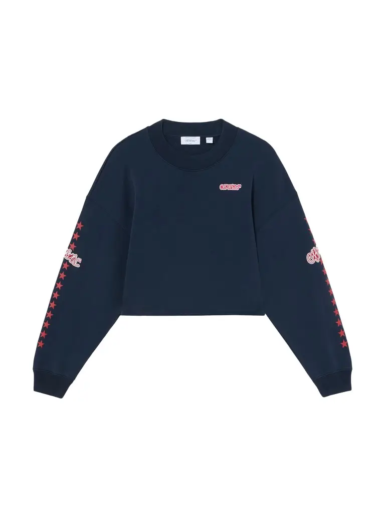 Off-White Logo Patch Star Cropped Sweatshirt