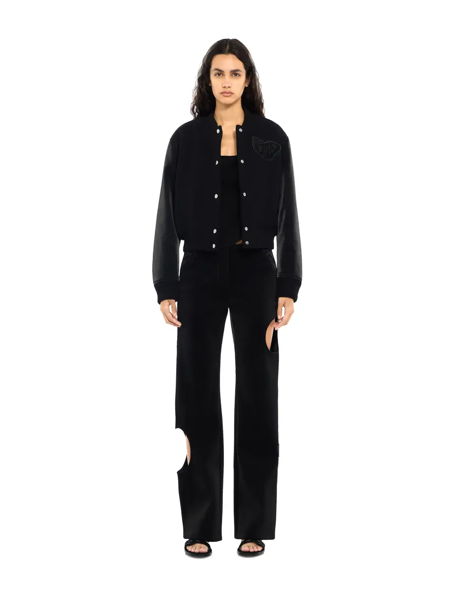 Off-White Velvet-Coated Varsity Jacket | Thumbnail 2 Off-White Velvet-Coated Varsity Jacket | Thumbnail 2