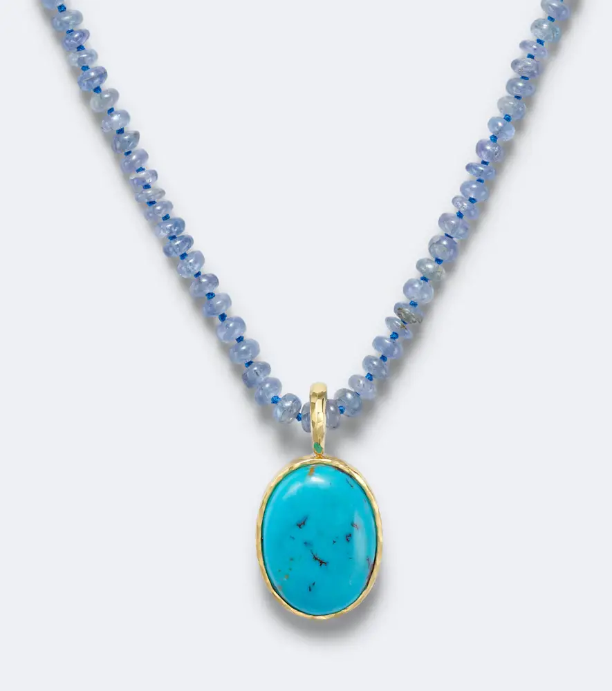 Octavia Elizabeth Hidden Gem 18kt gold beaded necklace with tanzanites and turquoise | Thumbnail 2 Octavia Elizabeth Hidden Gem 18kt gold beaded necklace with tanzanites and turquoise | Thumbnail 2