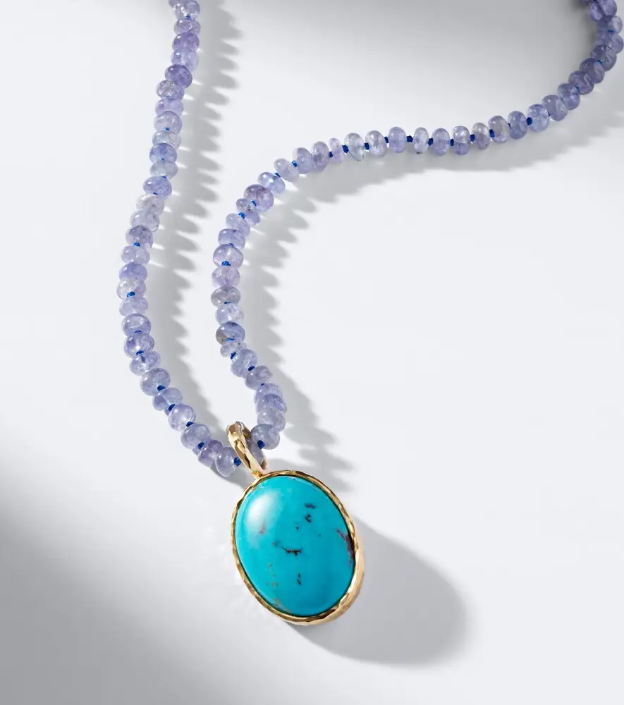 Octavia Elizabeth Hidden Gem 18kt gold beaded necklace with tanzanites and turquoise | Thumbnail 6 Octavia Elizabeth Hidden Gem 18kt gold beaded necklace with tanzanites and turquoise | Thumbnail 6