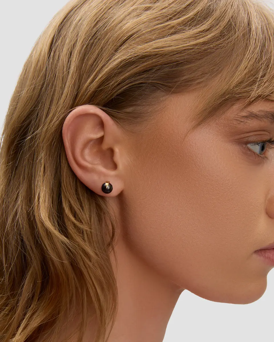 Jennifer Fisher Jennifer Fisher Freshwater Pearl Stud Black | Thumbnail 2 Jennifer Fisher Jennifer Fisher Freshwater Pearl Stud Black | Thumbnail 2