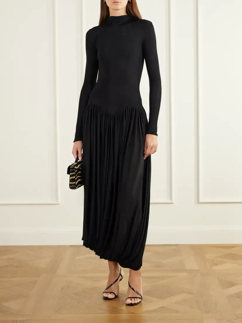 Maygel Coronel Onix Open-back Gathered Jersey Midi Dress | Thumbnail 2