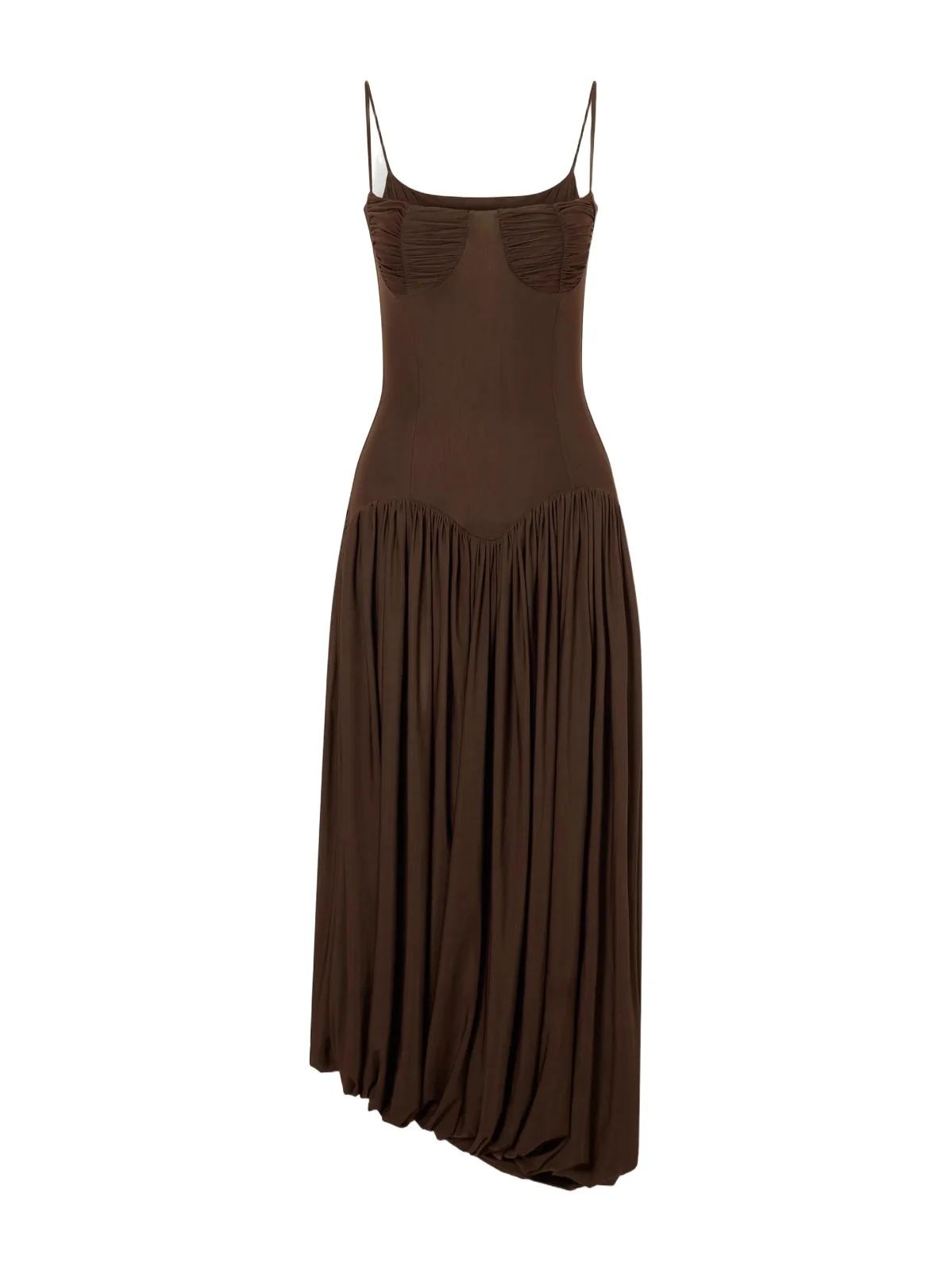 Ceniza Ruched Gathered Jersey Midi Dress