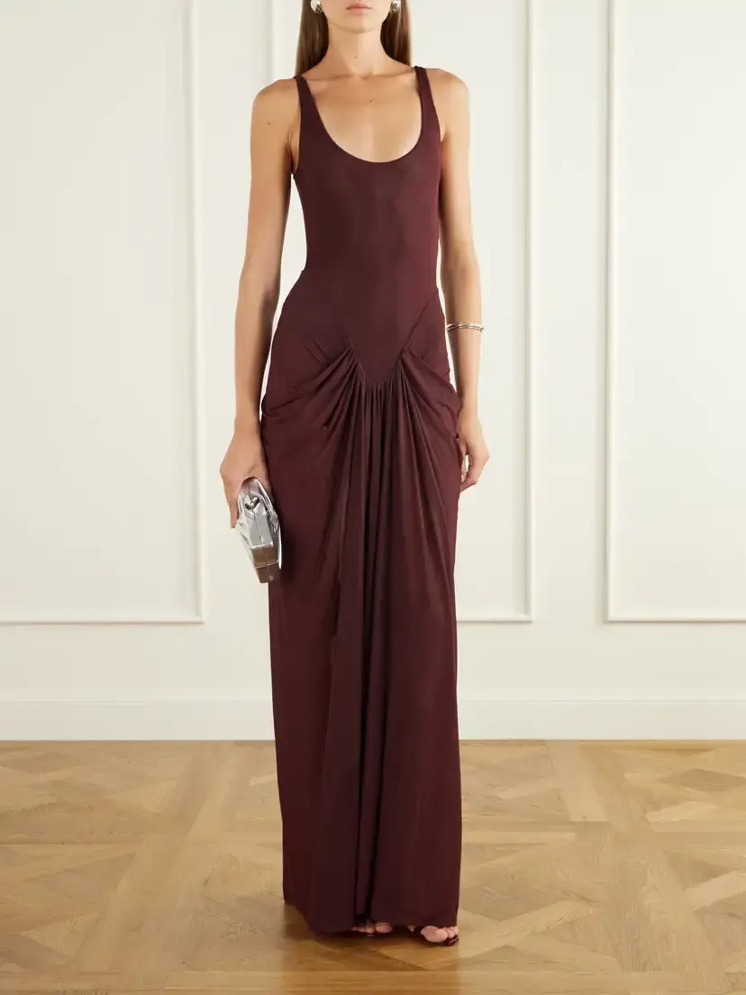 Maygel Coronel Aria Ruched Jersey Maxi Dress | Thumbnail 2
