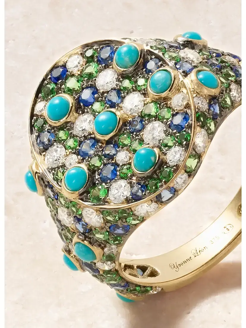 Yvonne Léon Chevalière 9-karat Gold Multi-stones Ring | Thumbnail 4 Yvonne Léon Chevalière 9-karat Gold Multi-stones Ring | Thumbnail 4